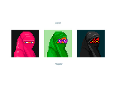 988/987/986 1001 1001niqab character design illustration illustration art nft opensea pixel pixelart