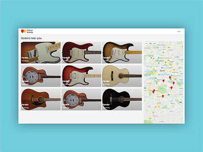 GuitarBuddy - Airbnb for guitars ui ux web design