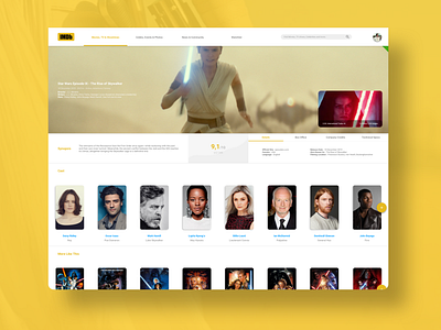 IMDb IX adobe xd adobexd app cinema concept design imdb mac app minimal movies redesign sketchapp skywalker starwars user interface design userinterface web webdesign