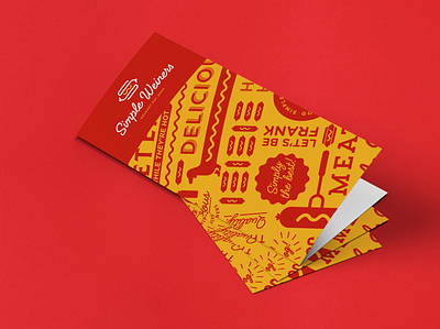 Simple Weiners Flyers brand identity brand identity design branding business card design designer for hire graphic design hot dog leaflet logo logo design monogram pattern red restaurant s logo sw yellow