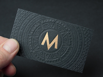 Maya Business Card and Branding aztec black brand identity brand identity design branding design embossed gold gold foil graphic design logo logo design luxurious luxury luxury branding m logo mayan media mexican mexico
