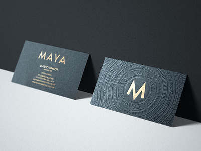 Maya Business Card and Branding black black and gold brand identity brand identity design branding design designer for hire embossed gold foil graphic design logo logo design luxurious luxury design mayan media mexican mexican restaurant mexico stationary