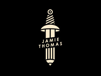 Jamie Thomas Tattoo logo pencil sword tattoo