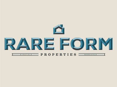 Rare Form beveled real estate typography