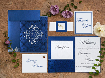 Beautiful Cobalt Blue Muslim Wedding Cards indianweddingcards muslim wedding invitation cards