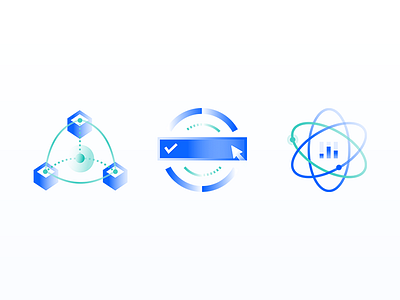 Icon Design blue dot icon illustration line science technology web