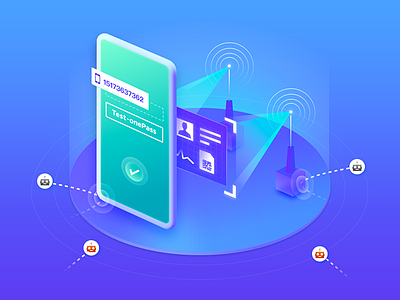 A New Product from Geetest blue communication icon illustration mobile purple science security technology verification