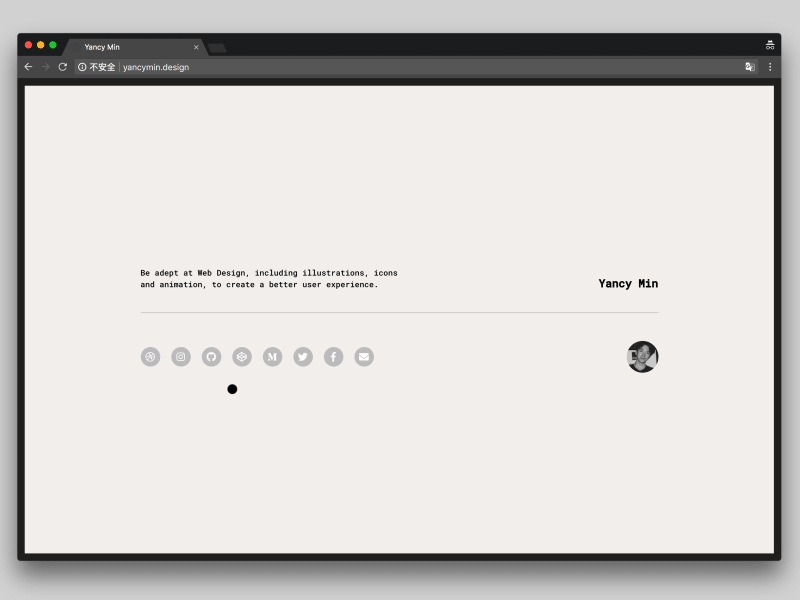 The New Portfolio Site - yancymin.design animation black clean css html icon layout personal portfolio web