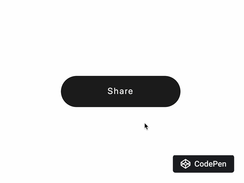 Social share button animation black button code codepen css hover html icon share social