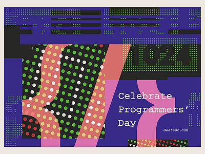 Celebrate Programmers’ Day - Poster blue code colorful dark data developer dots graphic pattern poster science symbol technology web