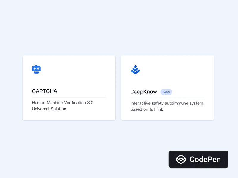 Info Cards Animation animation blue card code codepen css hide and seek hover html icon illustration info keyframes product scale scss technology transform transition web