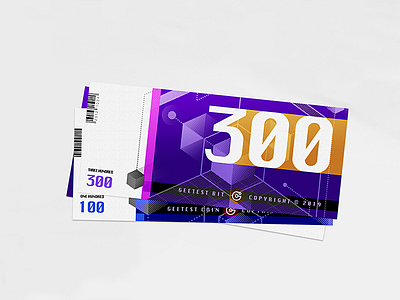 Geetest Bit bit blue branding card coin dots graphic illustration logo money number paper technology ticket vector