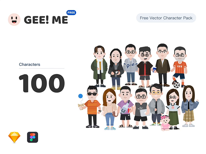 GEE! ME | Free Vector Character Pack