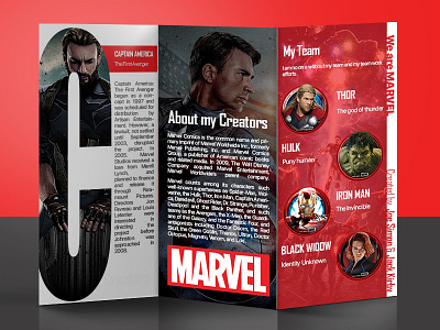 Captain America Brochure black widow brochure brochures captain america flyer hulk iron man leaflet marvel marvels thor