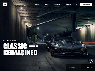 Classic Car Web Page concept adobe adobexd black design designs typography ui user experience user interface ux web