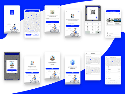 Ride a bike app design concept adobexd bike bike ride blue design designs illustration iot ride ui user experience user interface ux vector