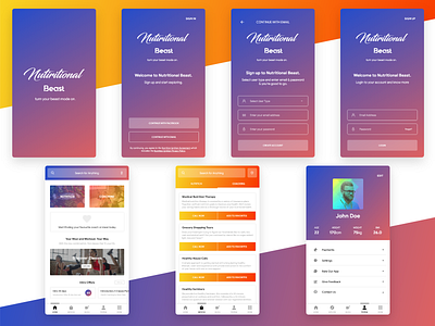 Nutrition App Concept adobexd branding design designs login login page sketch ui user experience user interface ux