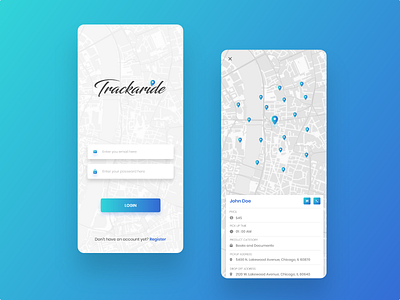 Track a ride adobexd blue blue and white design designs gradient color gradient design login login page ui user experience user interface ux vector