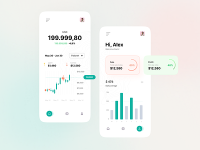 Crypto Mobile App Concept - ui4free.com