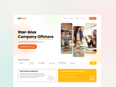 Offshore Company Landing Page company figma landing page offshore outsourcing ui4free.com