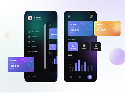 Crypto Wallet Mobile App (Dark Mode) blockchain crypto figma freebie mobile ui4free wallet