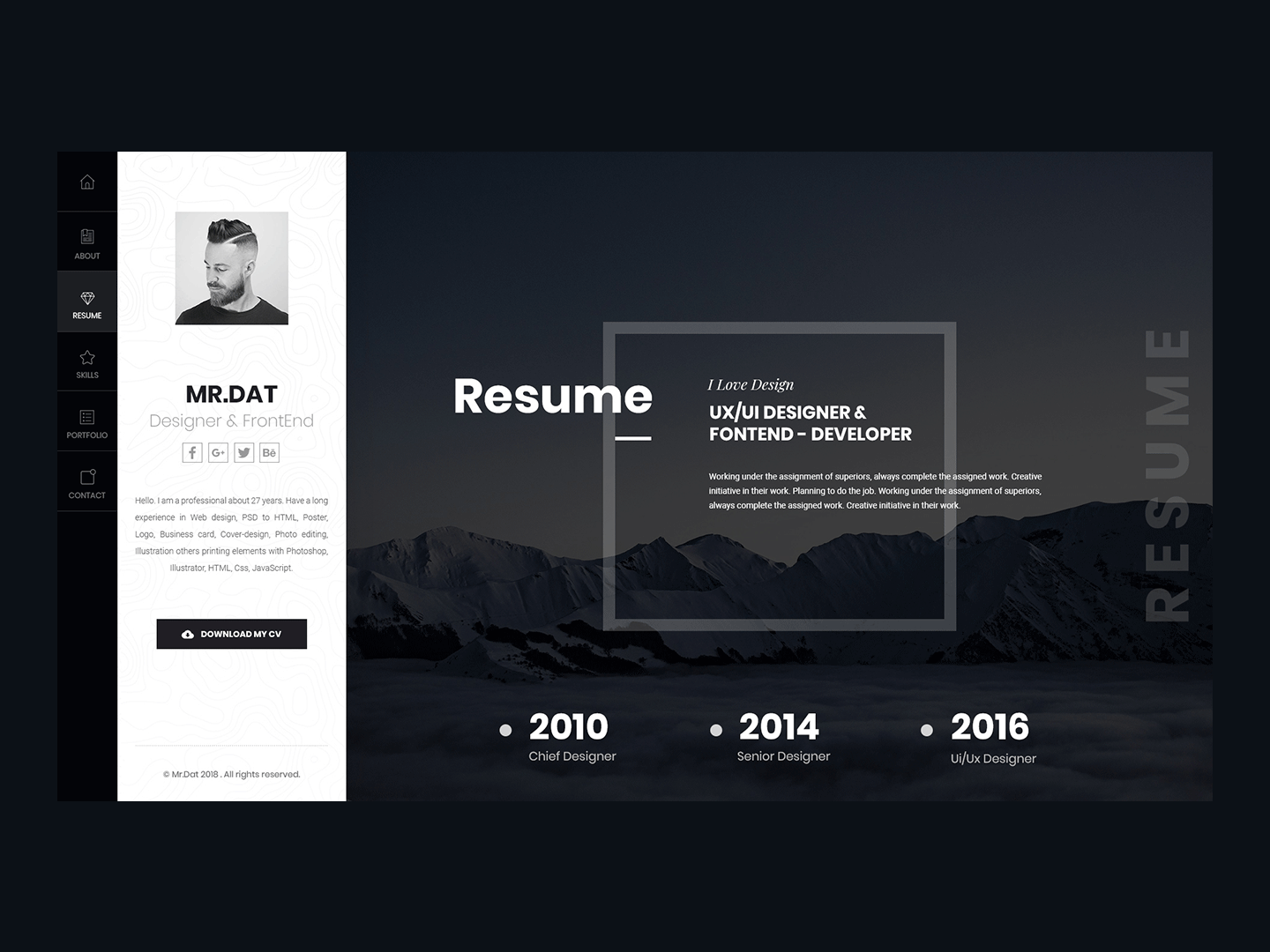 Resume design portfolio resume