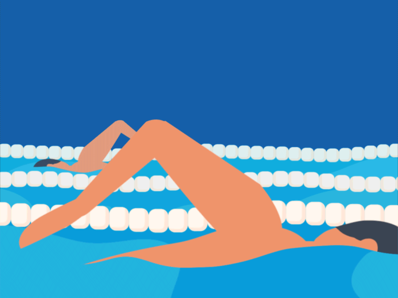 Front crawl swim 2d after effects animation character exercise front crawl motion design sport swim water