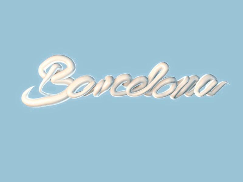 Barcelona script 3d animation barcelona cinema 4d logo type write on