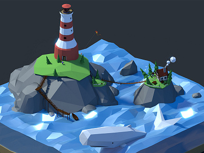 Lighthouse 3d illustration lighthouse