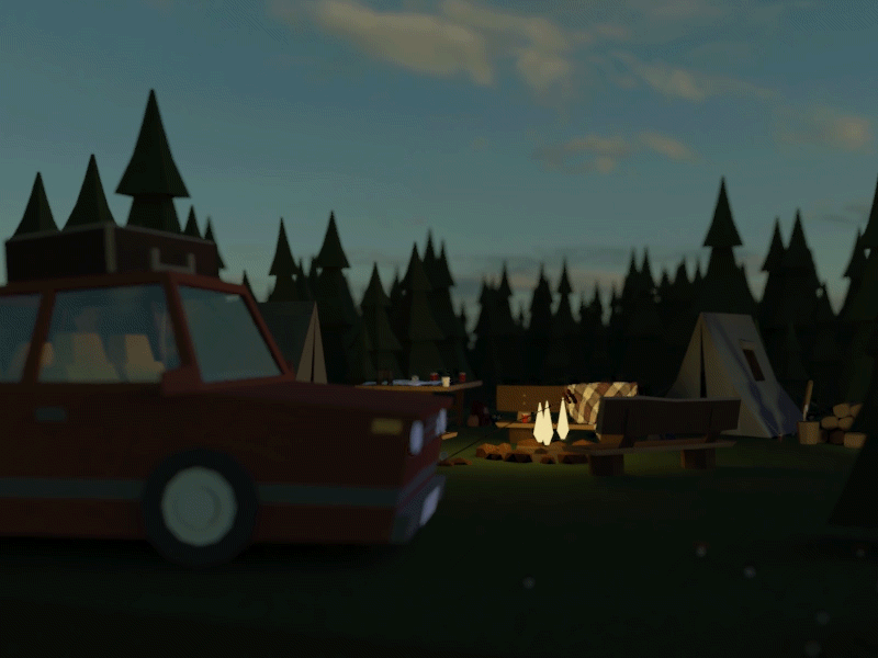 Camping 3d animation blender camping lowpoly