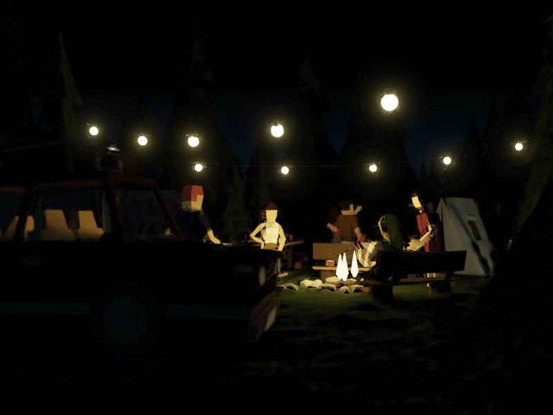 Camping 3d blender camp camping low poly lowpoly