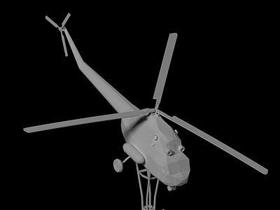 Mi2 3d blender helicopter isometric lowpoly mi2