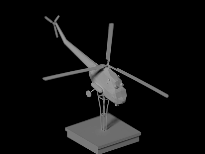 Mi2 helicopter 3d blender helicopter isometric lowpoly mi2