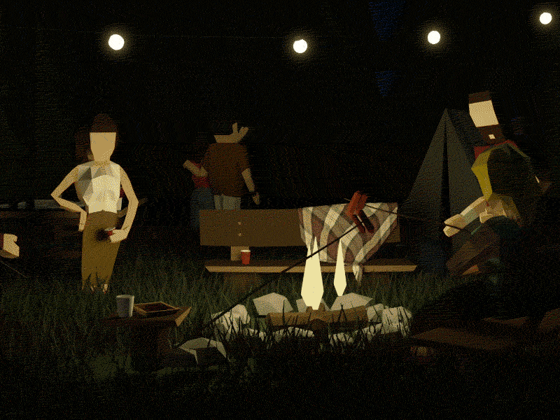 Camping 3d animation blender camping lowpoly