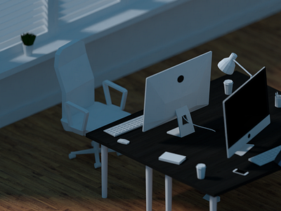 Nice Moon Studio (in progress) 3d blender illustration isometric low poly moon nice nicemoon office