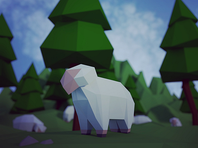 Oh sheep! 3d blender illustration lowpoly sheep