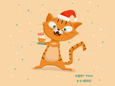 Tiger_2022) characters illustration kids mascot new year postcard tiger winter