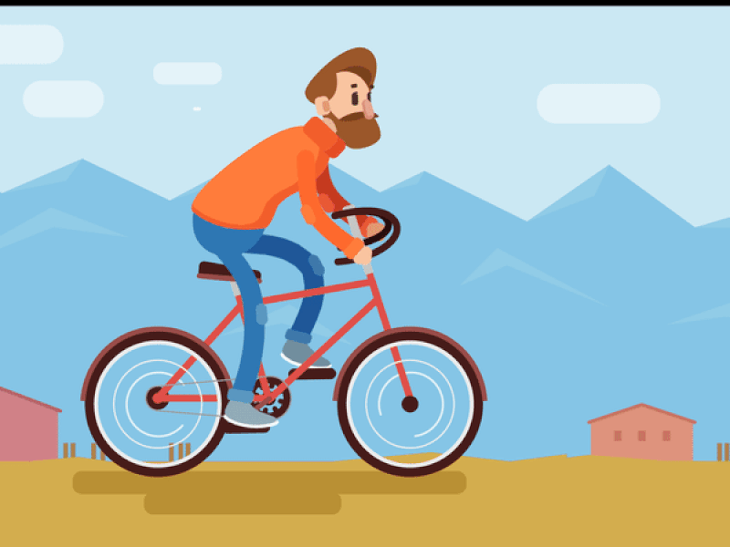 A riding man after affects animation bicycle bike characters