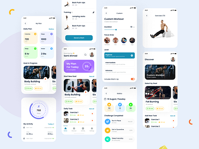 Fitness & Diet Plan App app branding design figma ios mobile ui ux vector xd