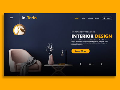 Interior Design Landing Page app branding design fashion brand ui user inteface ux web website