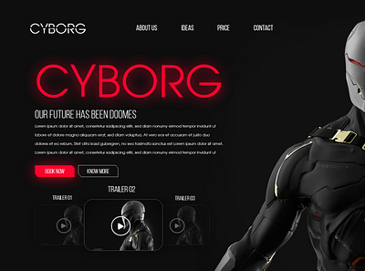 Cyborg Web Landing Page brand freelance design inteface ux logo typography website