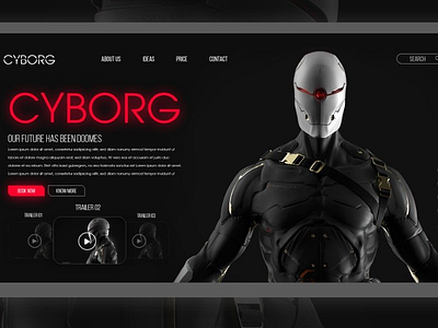 Cyborg Landing Page gamedesign graphicdesign landingpage ui ux webdesign