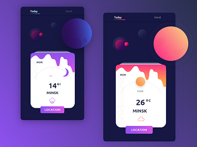 Space Weather adobe xd design minsk planet space weather