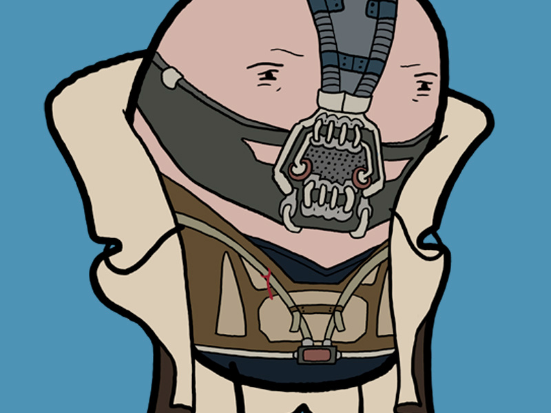 "you merely adopted the dark, I was born in it" illustration bane bean evilhairday spoof film photoshop dark knight rises tom hardy