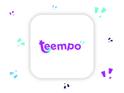 Logo of Teempo - Ticket Marketplace App branding design illustration logo purple typography ui