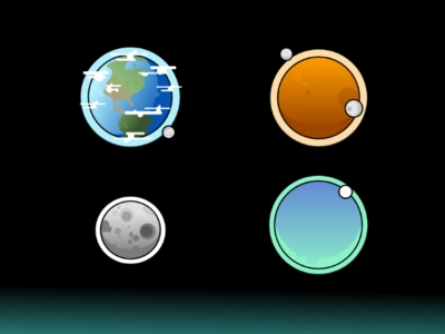 Planets and space icons!