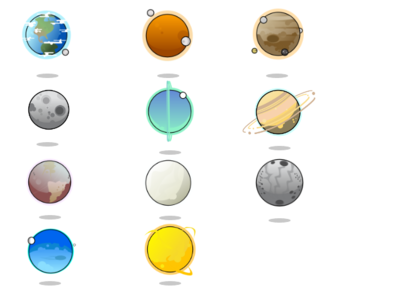 Solar system outlined earth icon illustration illustration design jupiter mars mercury moon pluto saturn space sun universe uranus vector venus