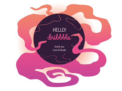 Hello Dribble! debut drawing hello dribbble illustration pink smoke