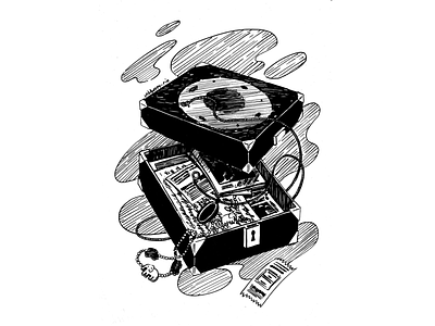 Treasure, Inktober 2019, day 21 black and white box drawing drawing challenge drawing ink hand drawing illustration ink inktober memories