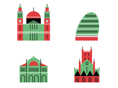 London / H10 Hotels magazine building cathedral church london vector